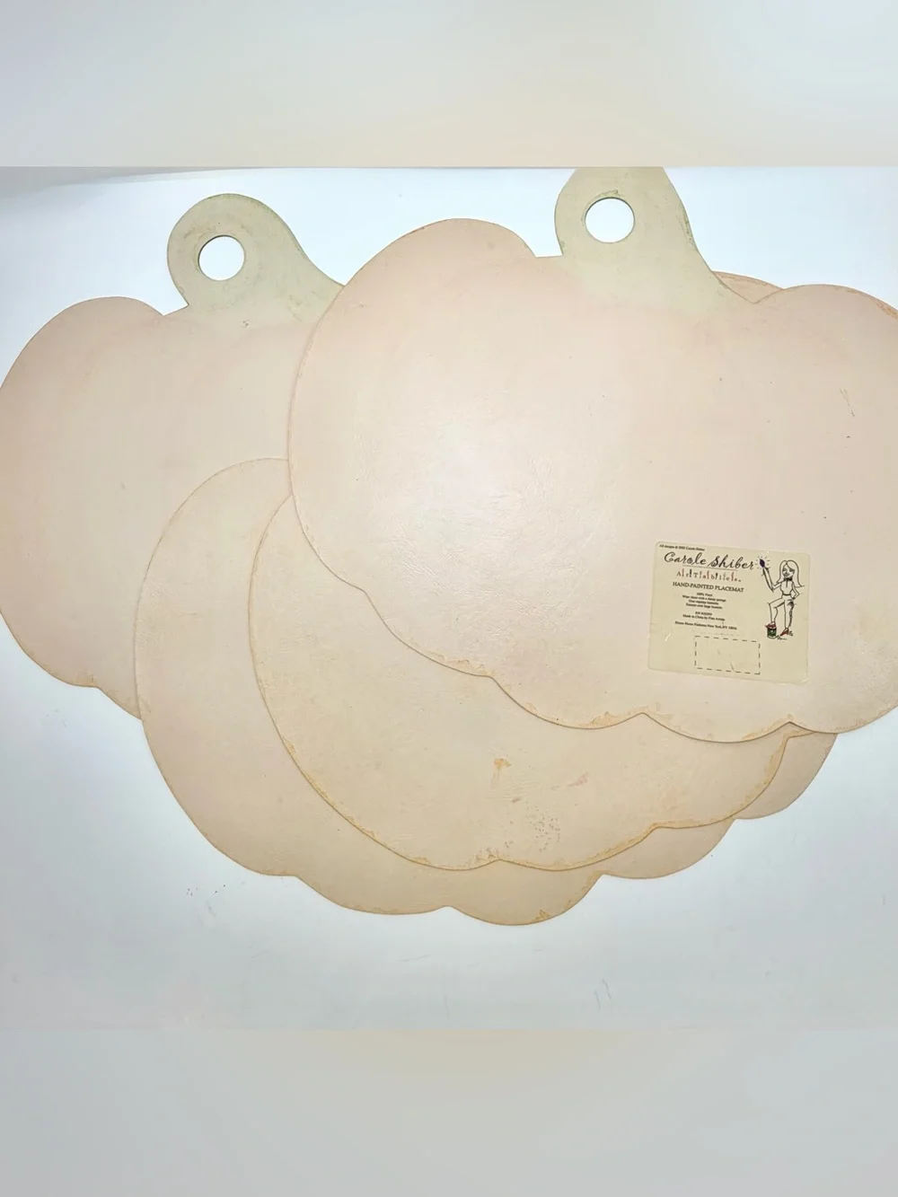 Pumpkin Placemats Set of 4 Hand Painted Vinyl Fall Thanksgiving Carole Shiber